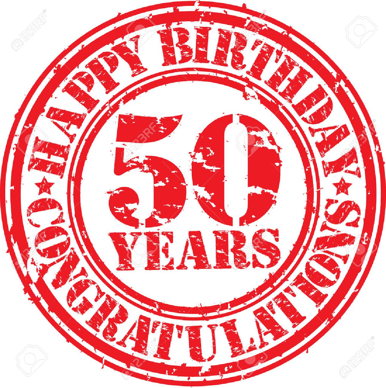 happy birthday 50 years grunge rubber stamp vector illustration