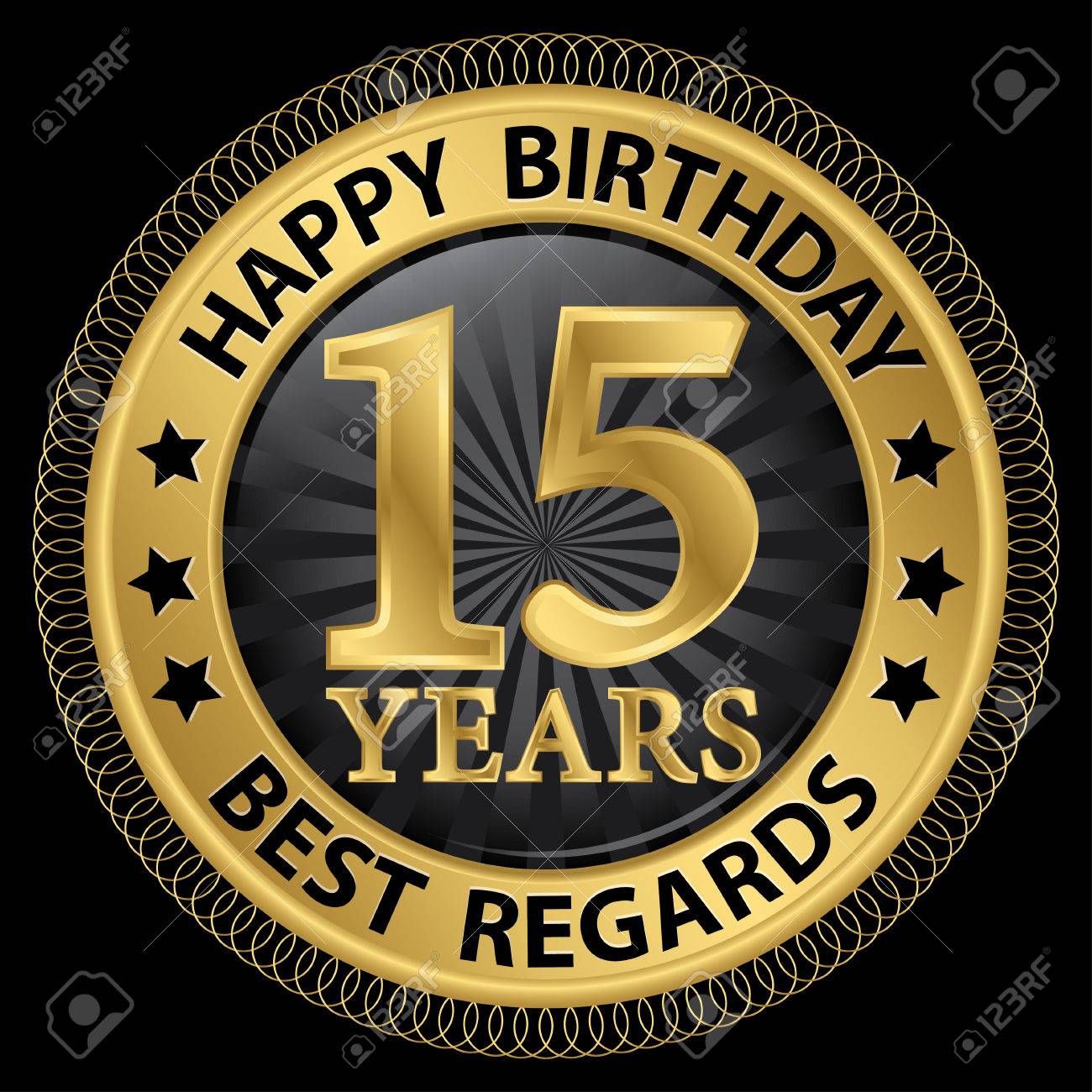 15 歳お誕生日おめでとう最高に関してゴールド ラベル ベクトル イラスト のイラスト素材 ベクタ Image