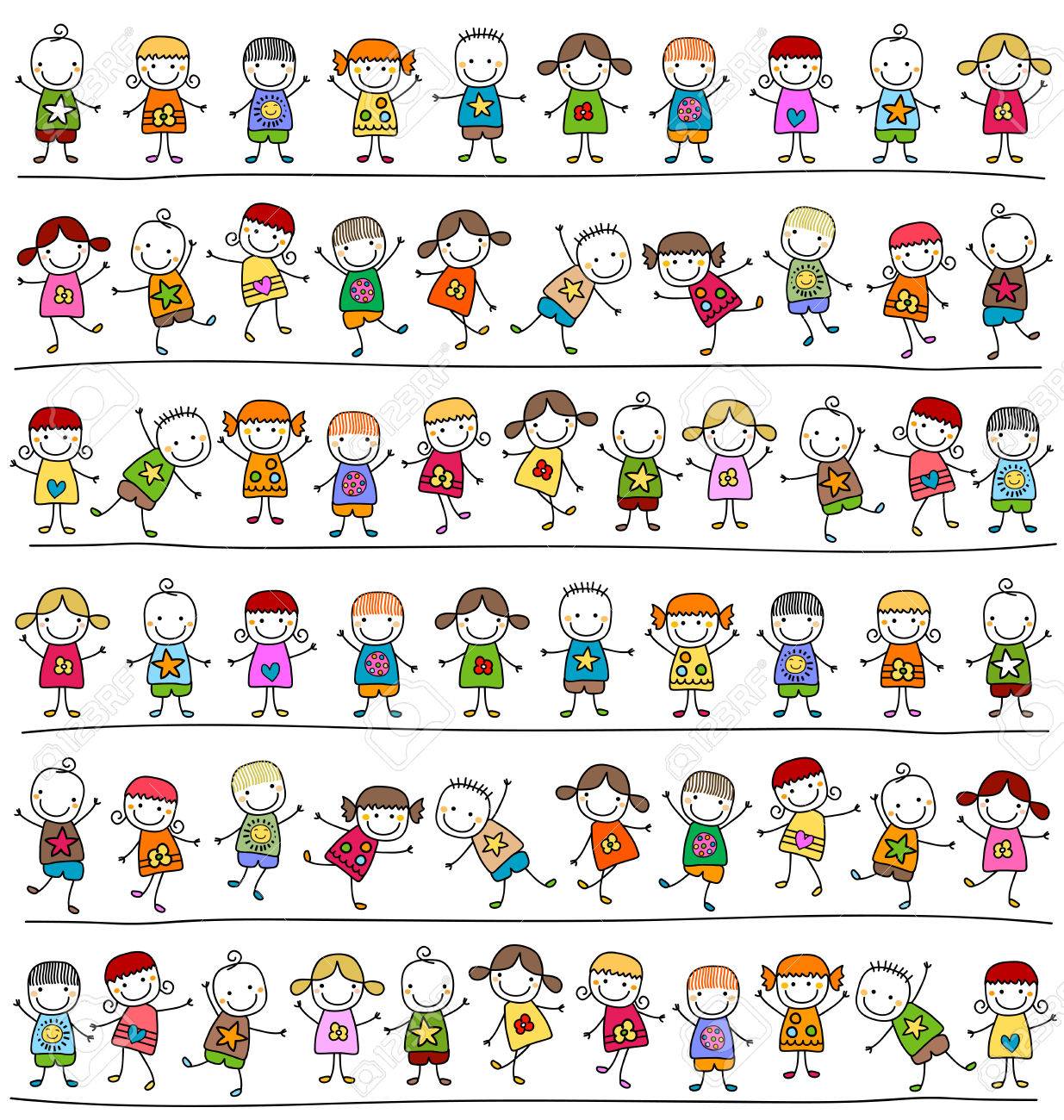 cute kids pattern, childlike style drawing - 39585645 cute kids pattern, childlike style drawing - 39585645