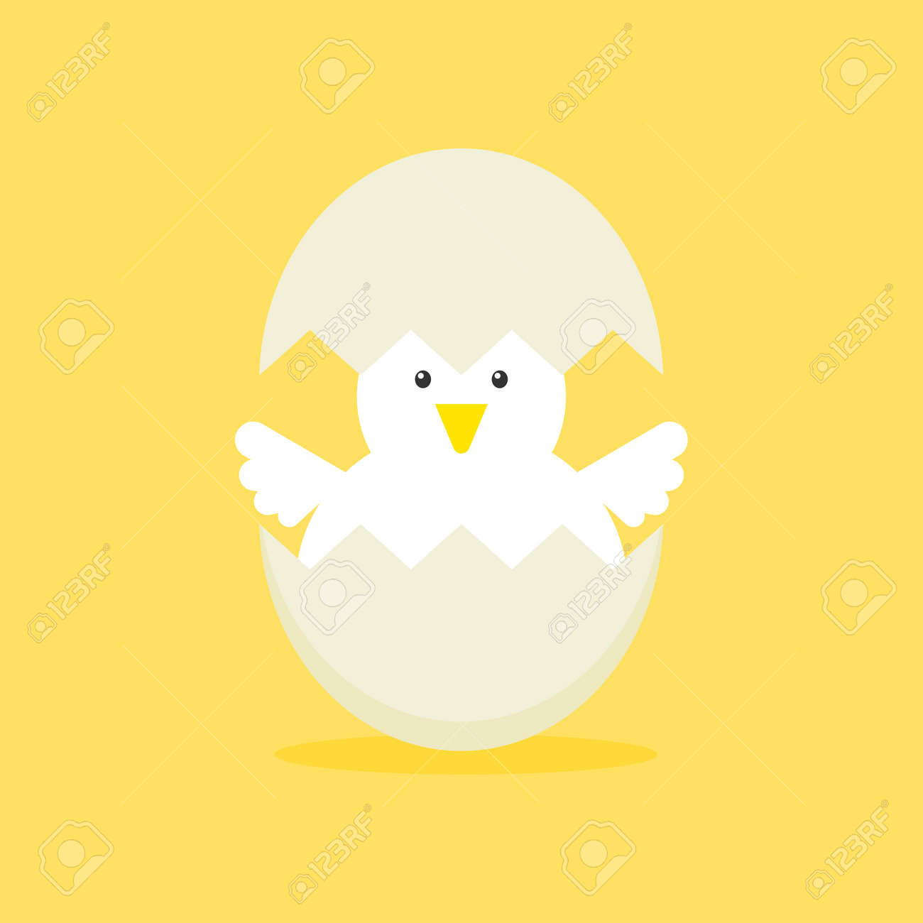 Galinha dos desenhos animados e seus três ovos, Vetor Premium