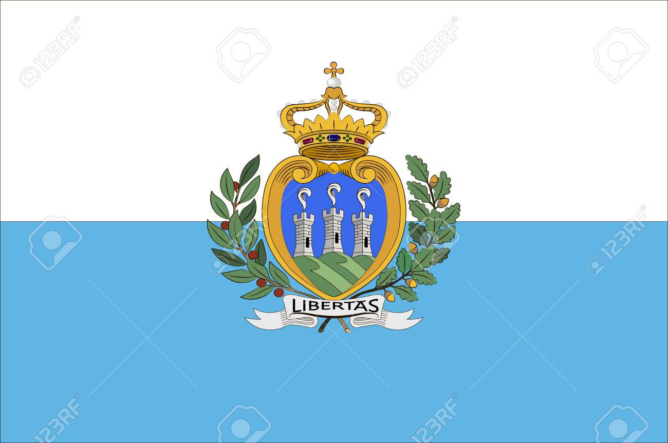 Drapeau De La Republique De Saint Marin Egalement Connu Comme La Republique La Plus Sereine De Saint Marin Illustration Vectorielle Clip Art Libres De Droits Vecteurs Et Illustration Image 79712987