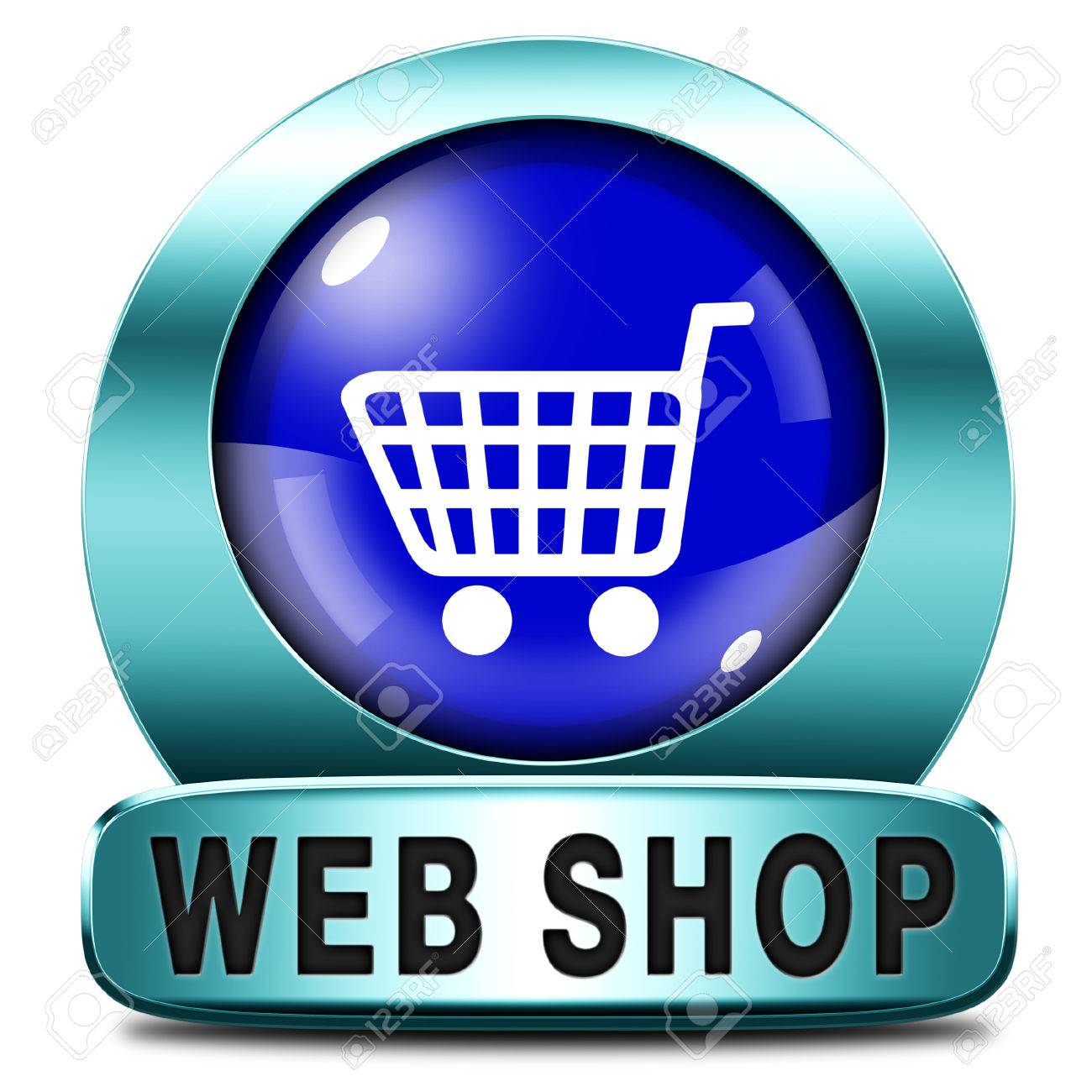 Web Shop Icon Or Online Shopping Button For Internet Webshop Or Store Stock Photo Picture And Royalty Free Image Image 25701897