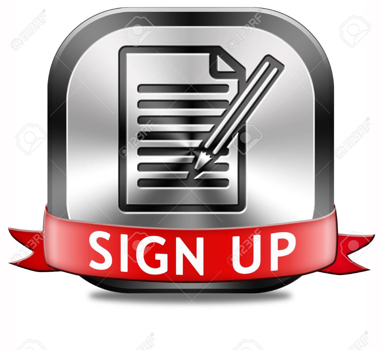 サインアップまたはアイコンを適用 会員登録ここで 申し込み書に記入します の写真素材 画像素材 Image