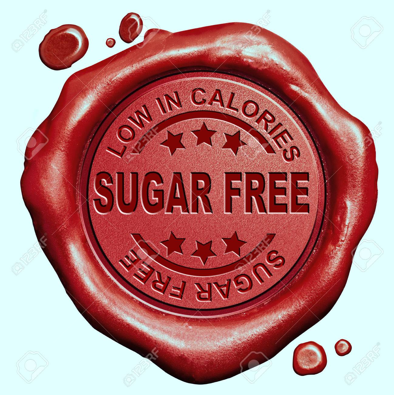 砂糖無料ダイエット低カロリー赤いワックス シール スタンプ設定 ボタン の写真素材 画像素材 Image