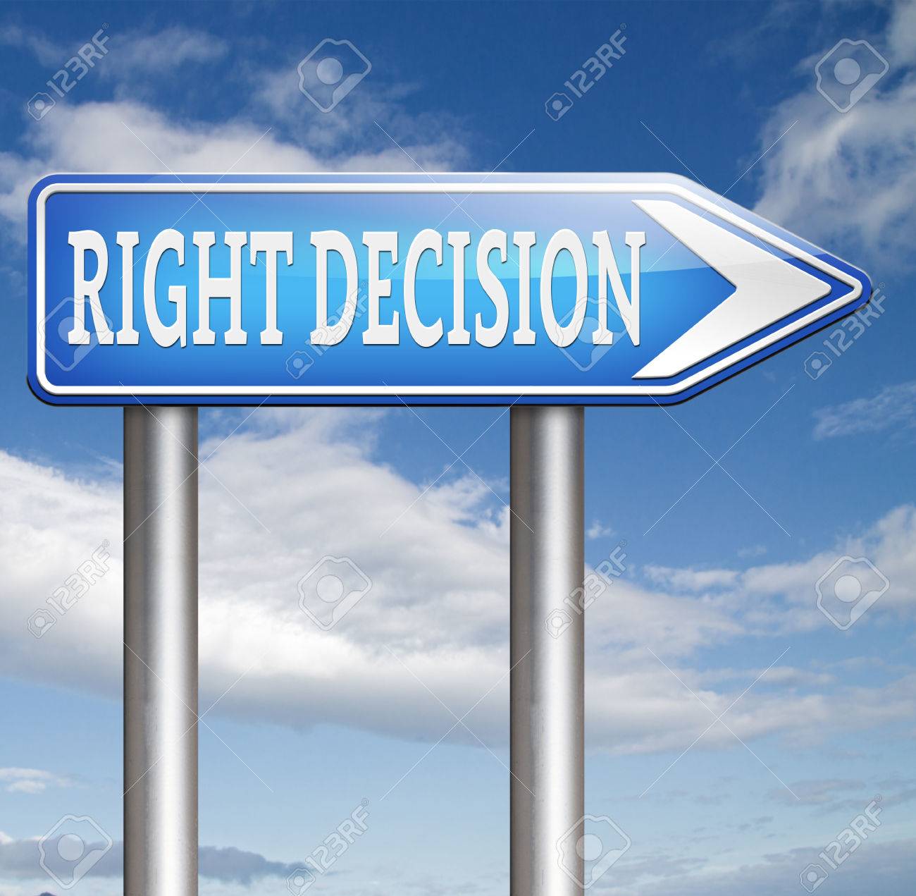 right decision choice correct way to choose wise choice sign stock