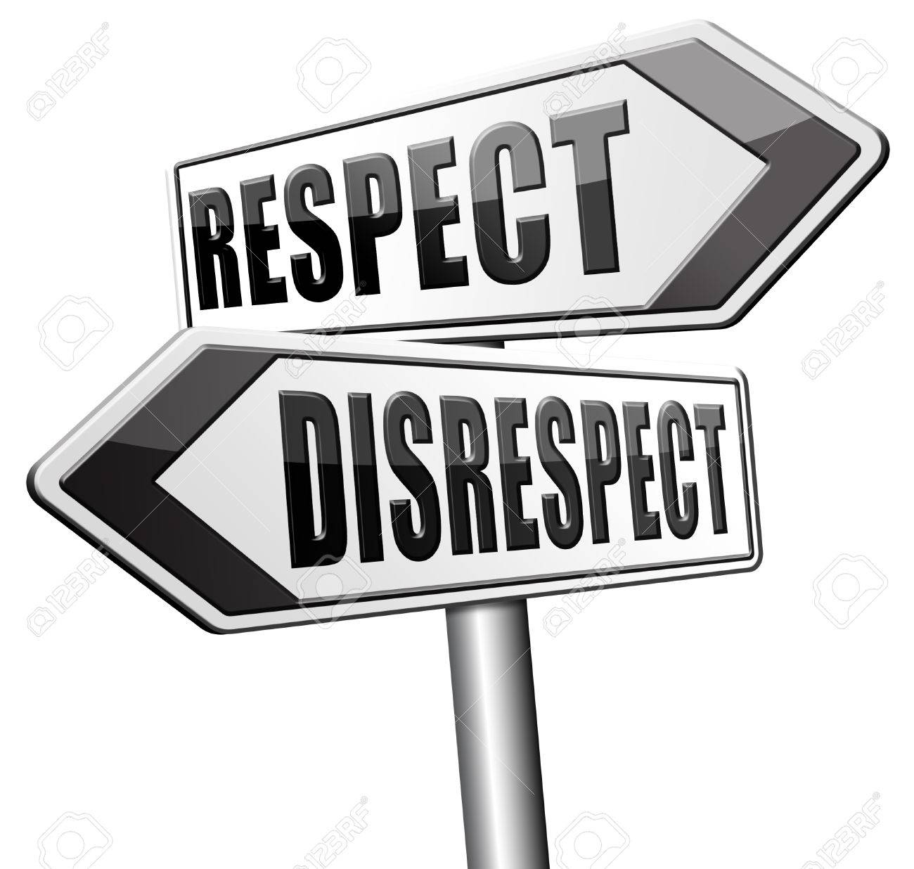 Respect Disrespect Give And Earn Respectful A Different And Other Opinion  Or View Stock Photo, Picture and Royalty Free Image. Image 63770777., image size:1300x1236