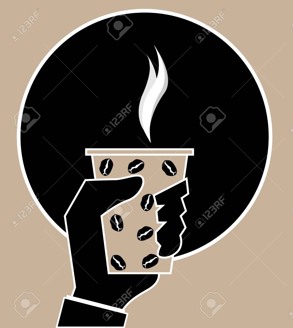 Coffee Time Coffee Break Isolated Cartoon Hand Holding Cup Royalty Free Cliparts Vectors And Stock Illustration Image