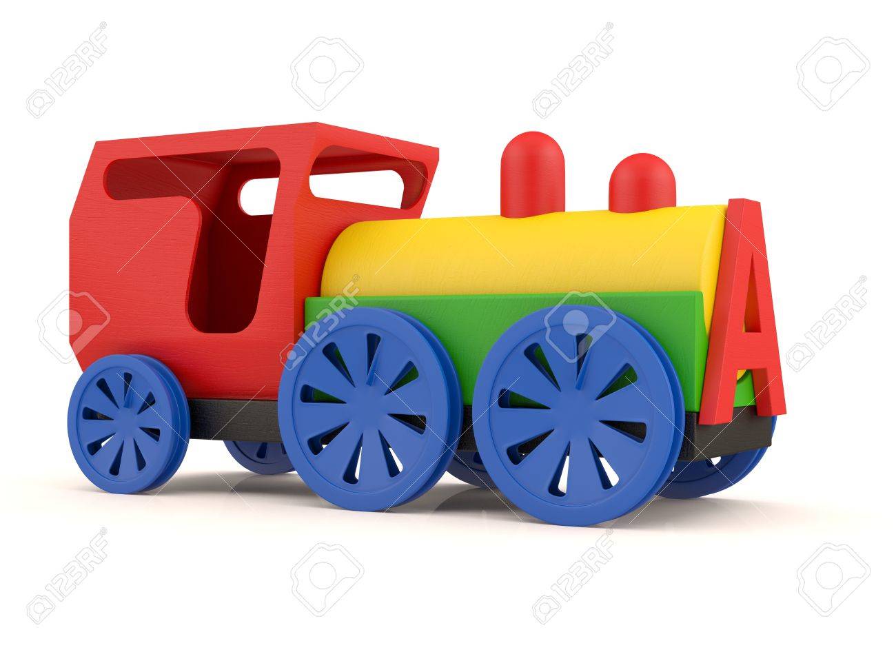 おもちゃの列車 白い背景で隔離の 3d モデル の写真素材 画像素材 Image