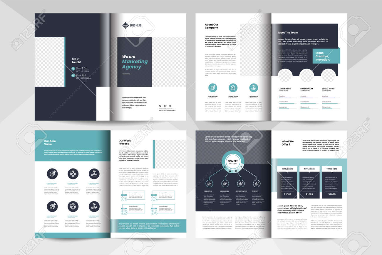 8 Pages Multipurpose Brochure Design Layout Corporate Business Booklet Template Royalty Free Cliparts Vectors And Stock Illustration Image 159303952