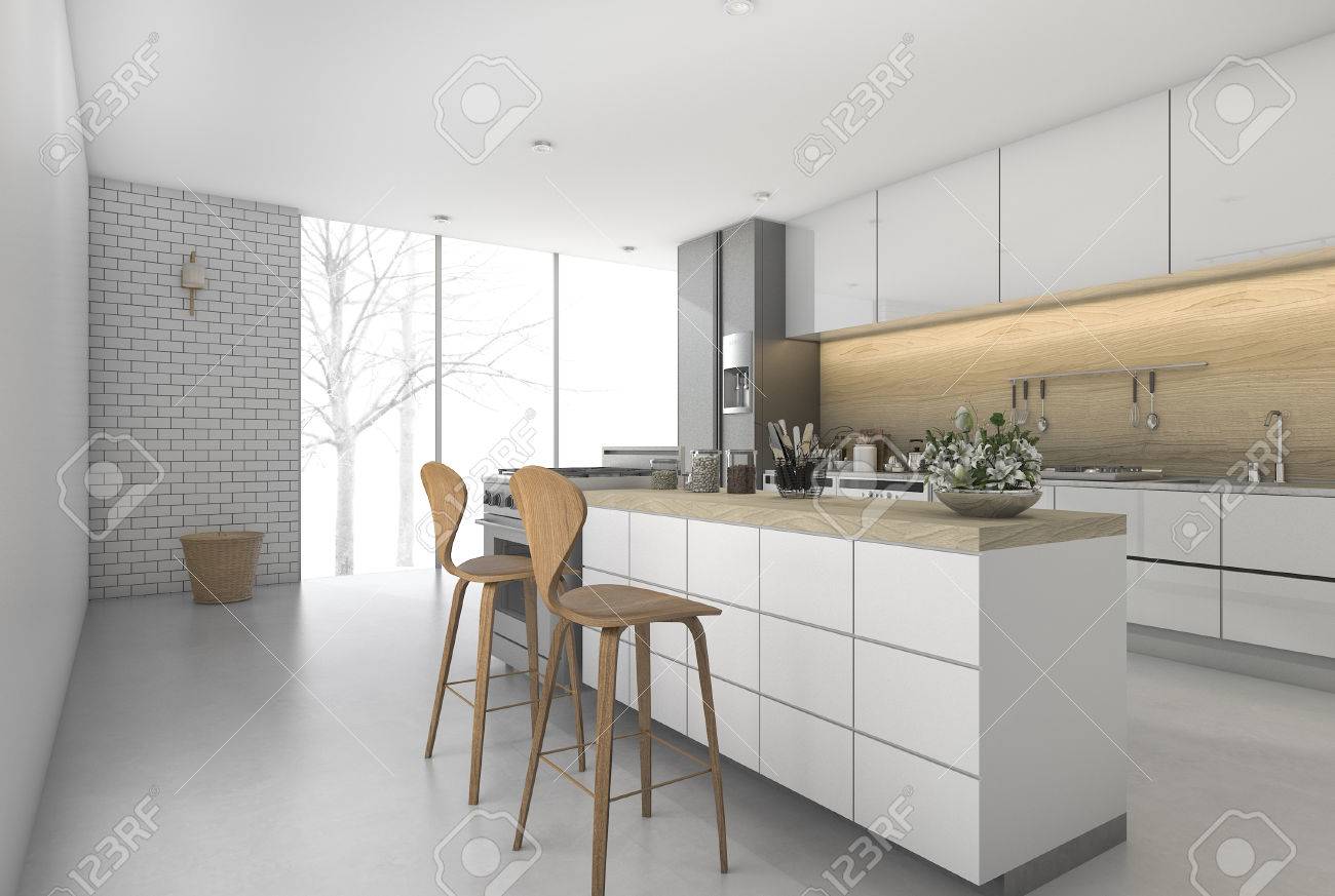 3D, Representación, Mínimo, Cocina, Barra, Comedor, Zona Fotos ... 3D, Representación, Mínimo, Cocina, Barra, Comedor, Zona Fotos ...
