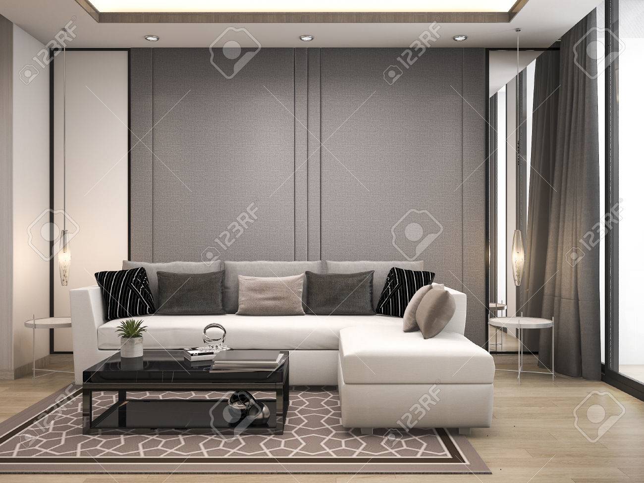 Rendering 3D Lusso E Soggiorno Moderno Con Un Buon Divano In Pelle ... Rendering 3D Lusso E Soggiorno Moderno Con Un Buon Divano In Pelle ...