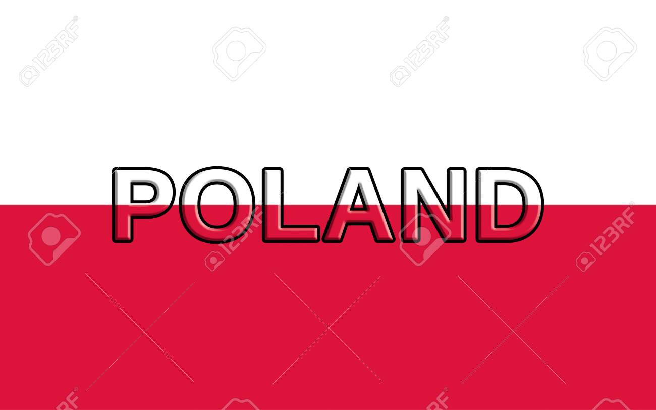 illustration of the national flag of poland with the word poland