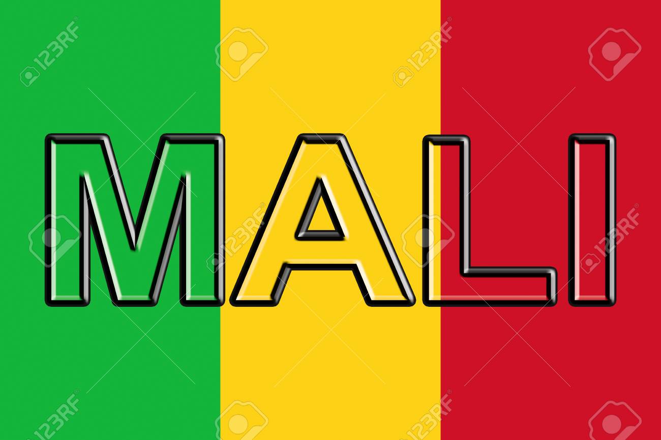 Illustration Du Drapeau National Du Mali Avec Le Pays Ecrit Sur Le Drapeau Banque D Images Et Photos Libres De Droits Image