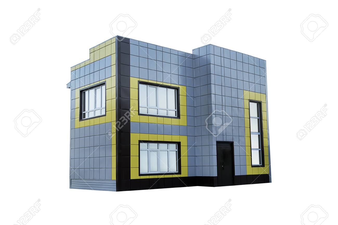 Empty Office Building On A Business Park Isolated On A White