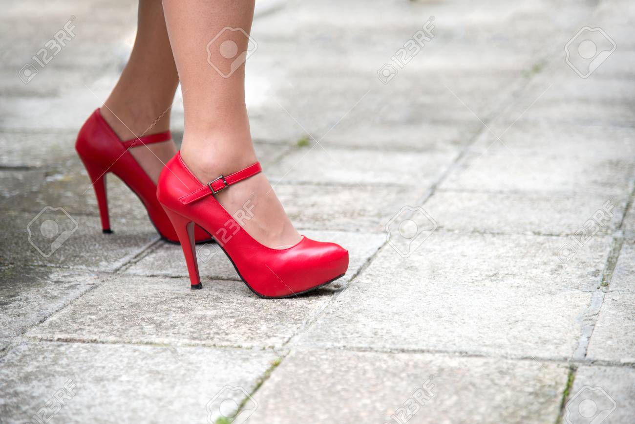 bright red heels