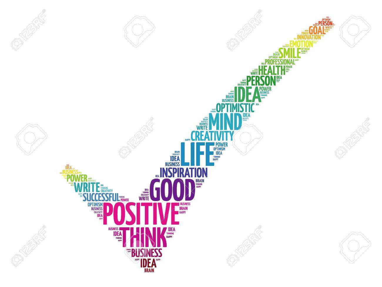 Colorful Positive thinking check mark, vector business concept words cloud - 37268275 Colorful Positive thinking check mark, vector business concept words cloud - 37268275