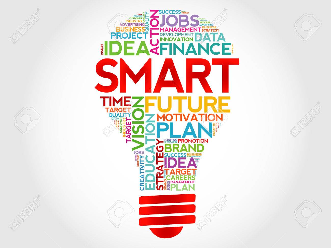 smart bulb word cloud business concept royalty free cliparts smart word