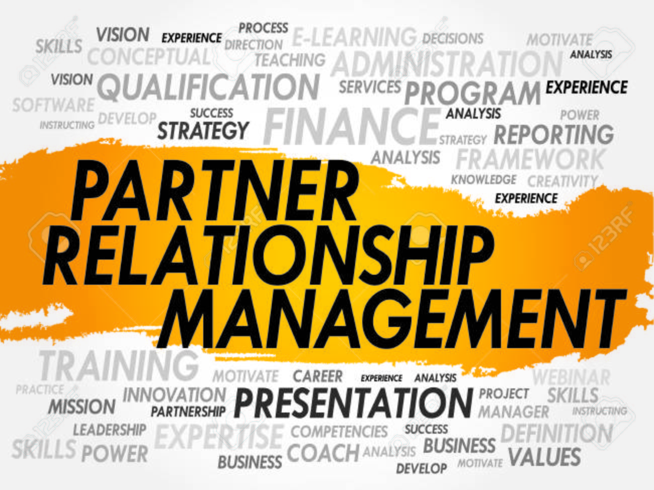 word cloud of partner relationship management related items partnership relationship management