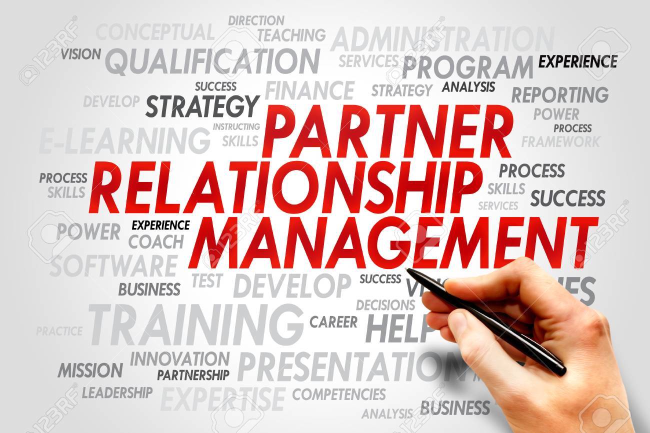 partner relationship management word cloud business concept stock partnership relationship management