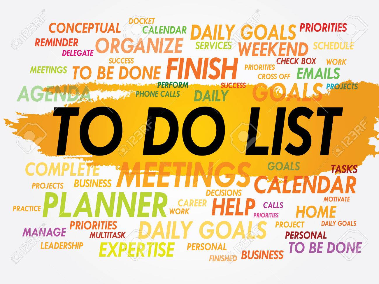 to do list word cloud business concept royalty free cliparts word todo list