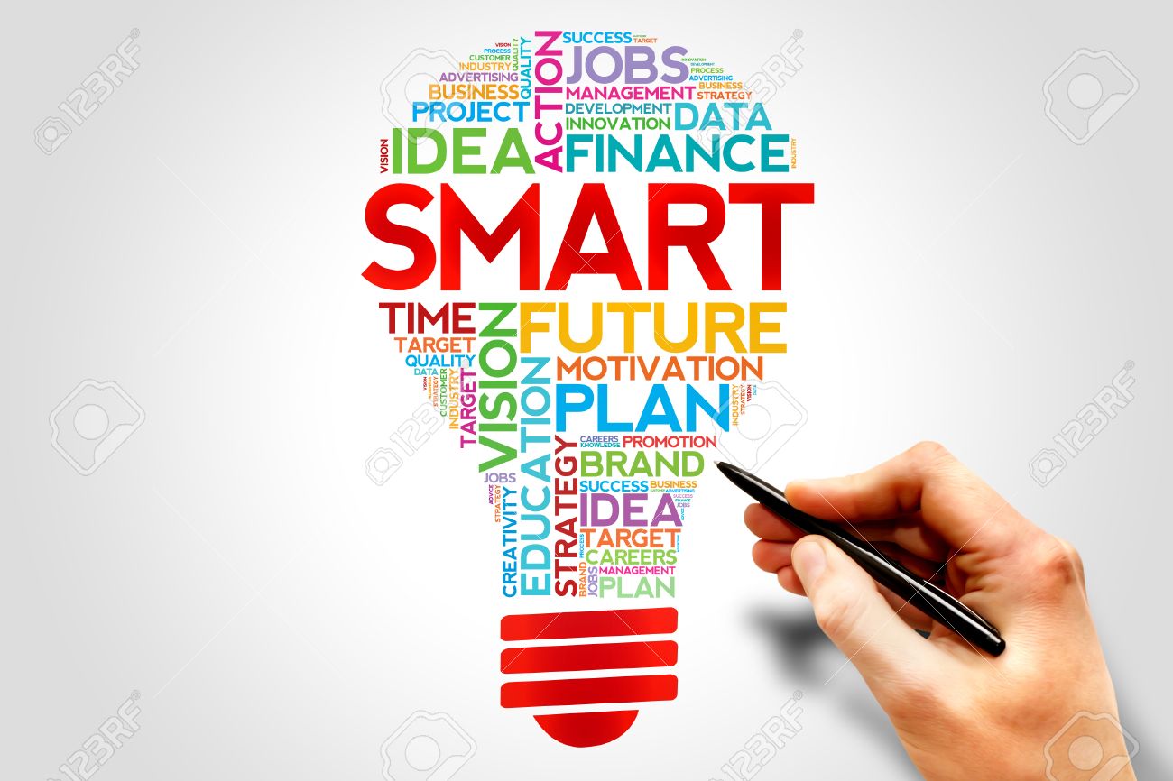 smart bulb word cloud business concept stock photo picture and smart word