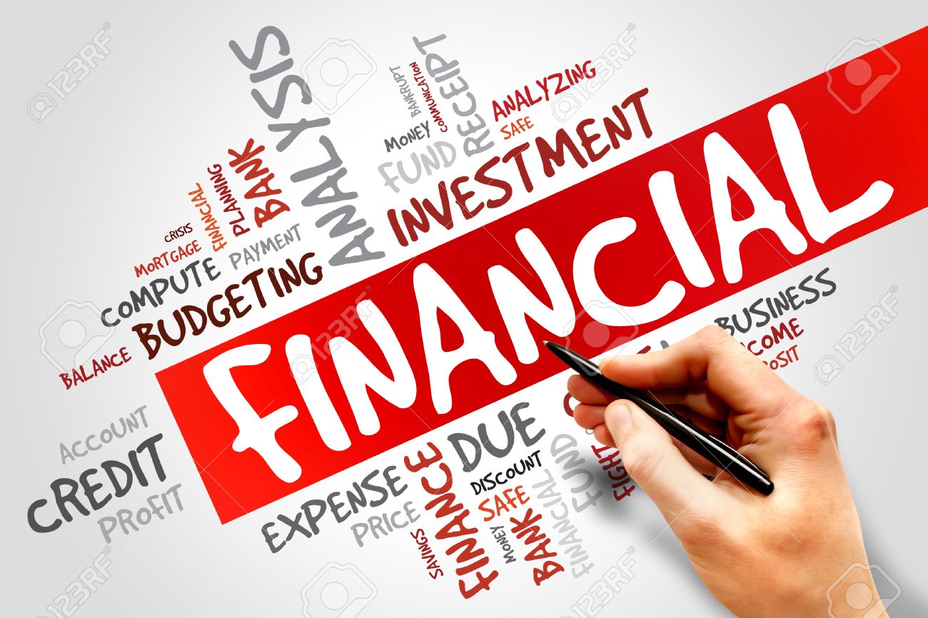 financial word cloud business concept stock photo picture and finanicial