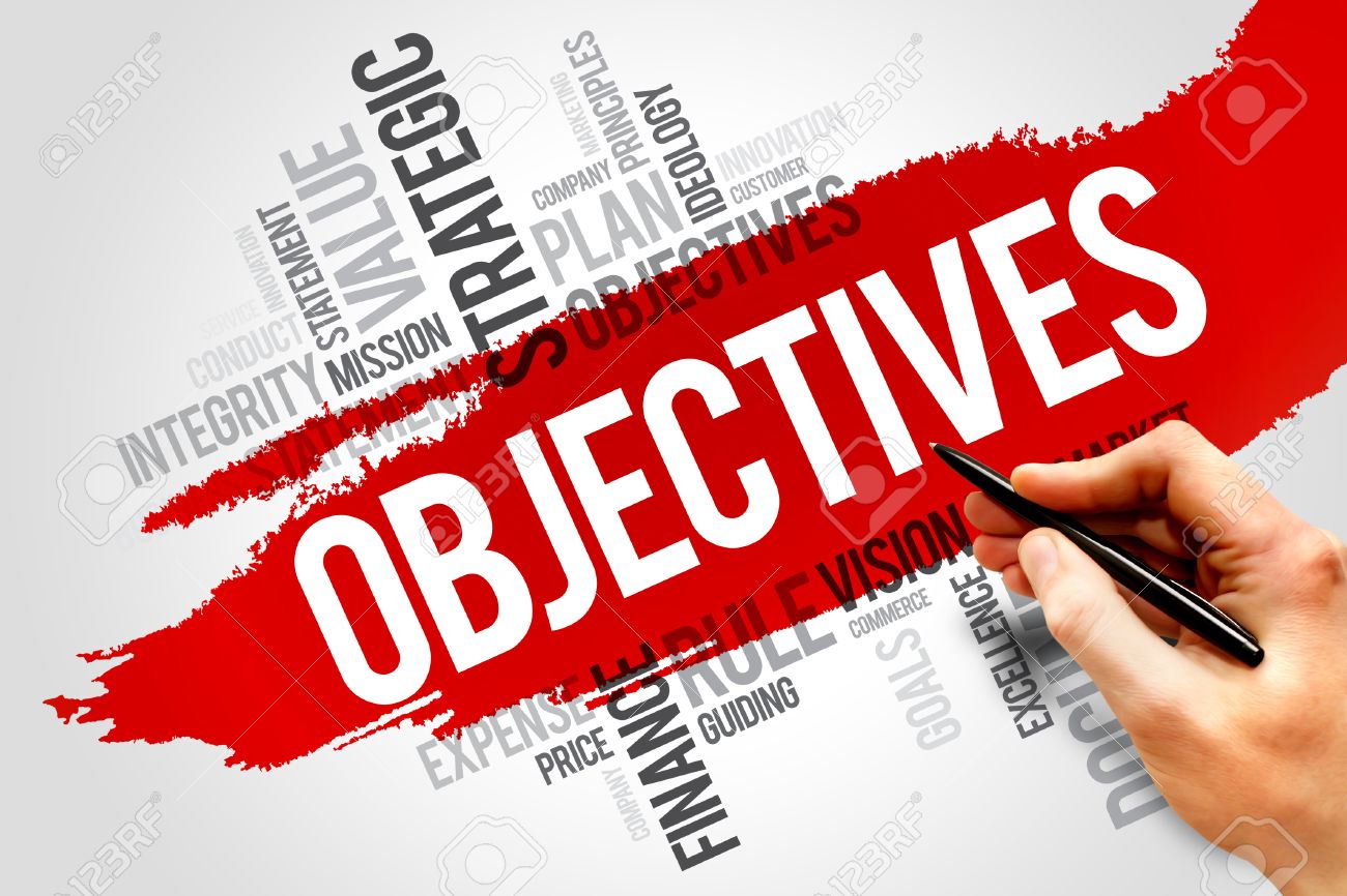 objectives word cloud business concept stock photo picture and