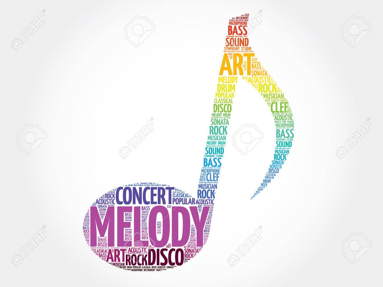music note word cloud melody concept stock vector 52435384
