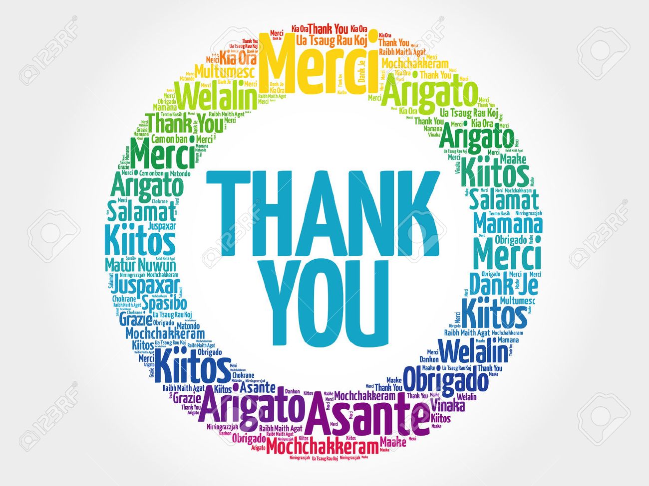 ありがとうございます すべての言語の単語の雲背景のイラスト素材 ベクタ Image