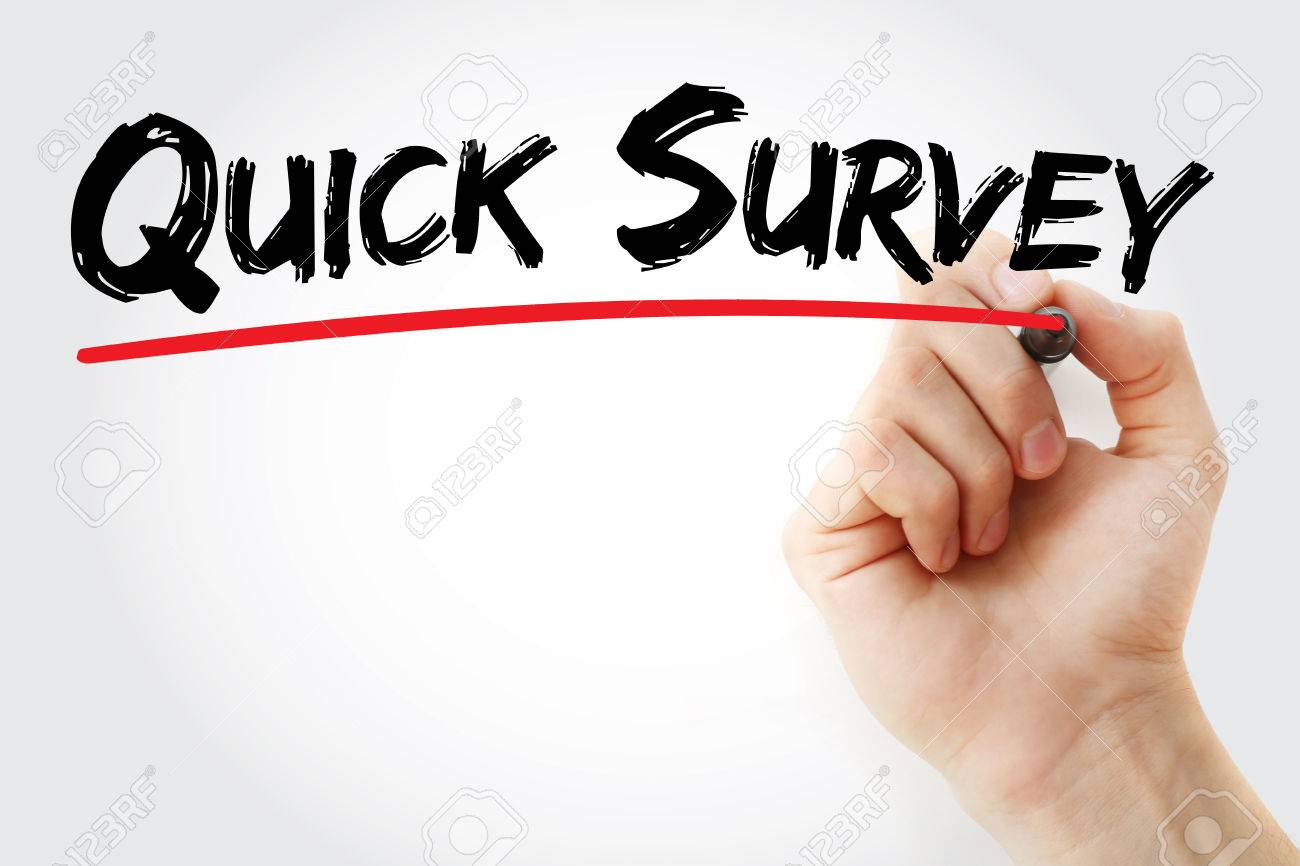 hand writing quick survey with marker concept background quick survey