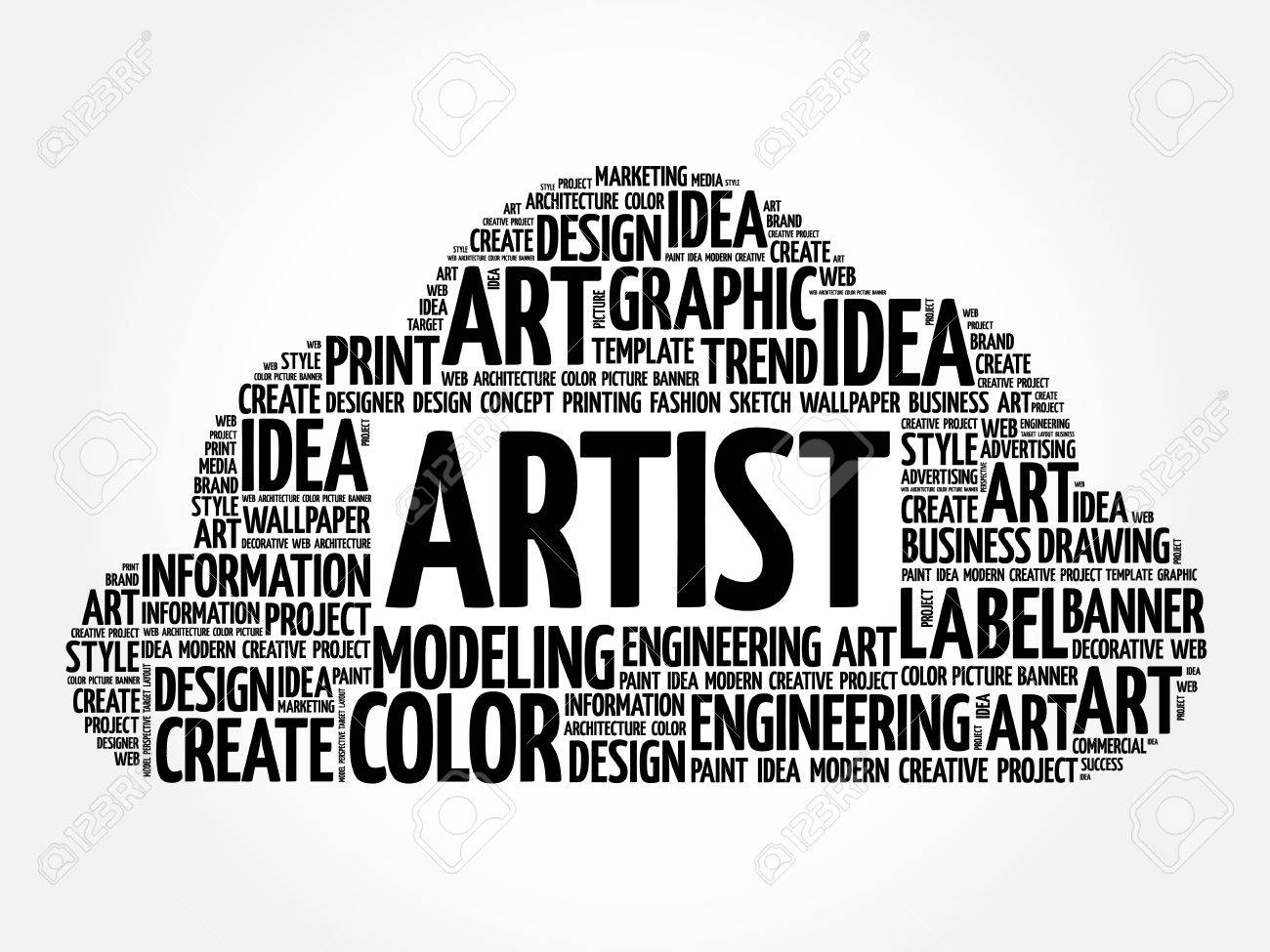 artist word cloud creative business concept background royalty free word for creative