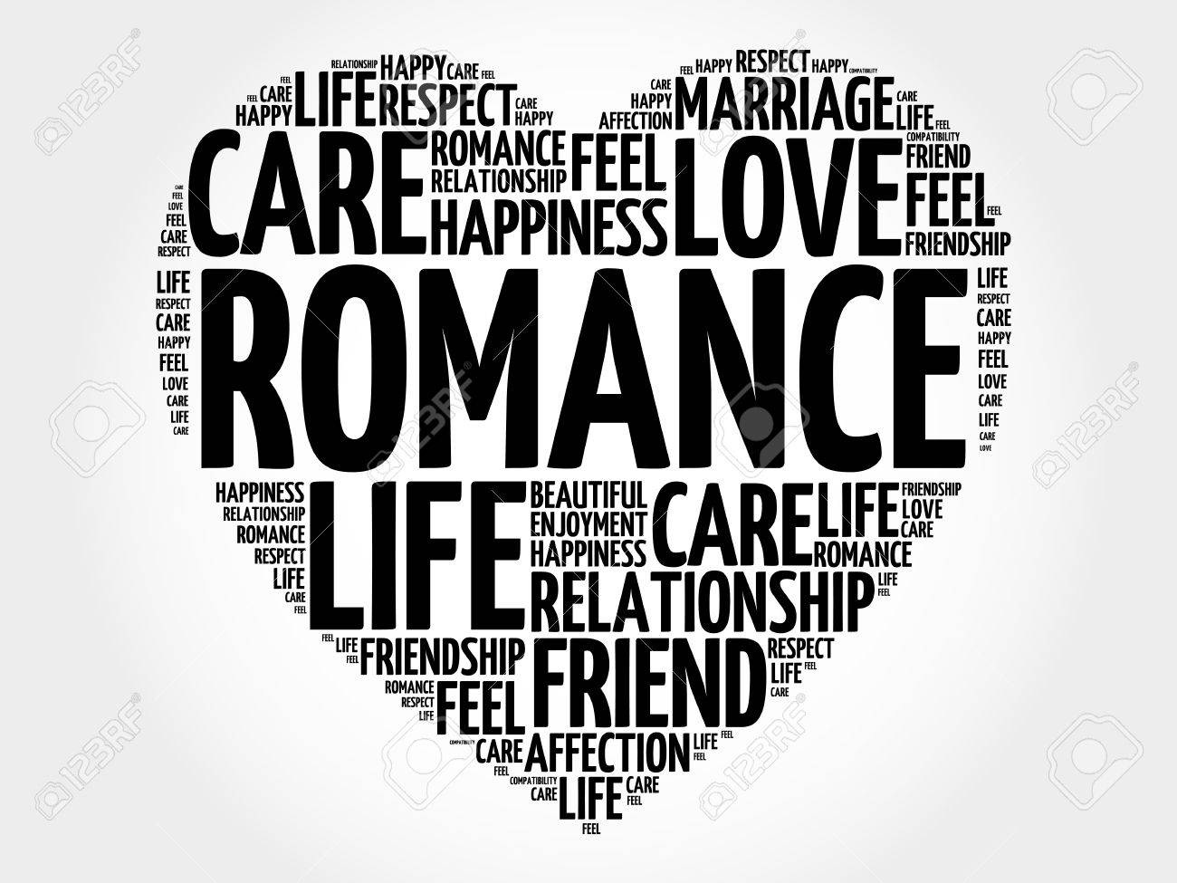 romance word cloud collage heart concept background royalty free