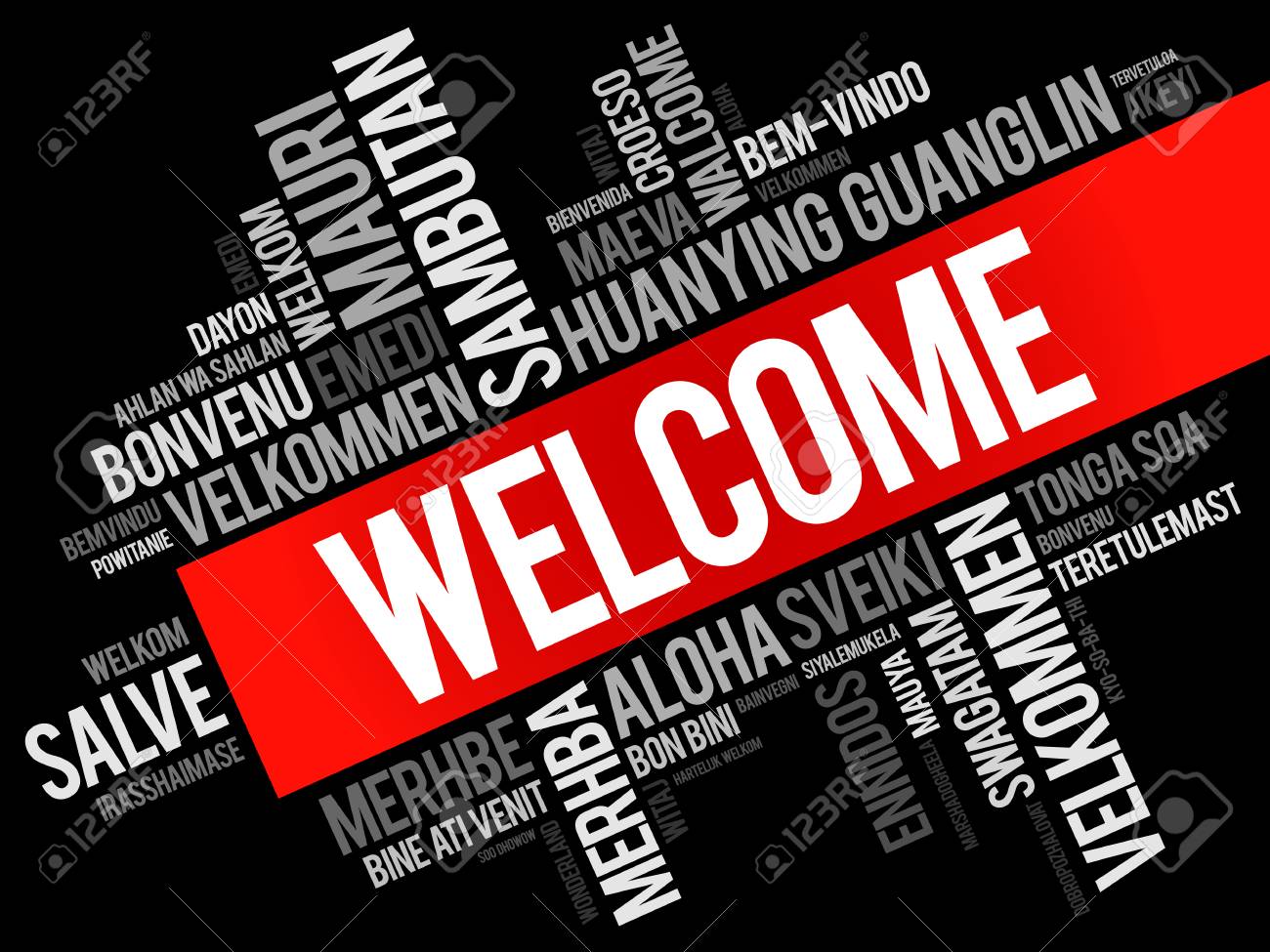Vettoriale Benvenuto Nuvola Di Parole In Diverse Lingue Priorita Bassa Di Concetto Image