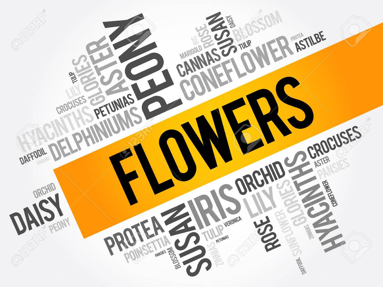 花言葉クラウド コラージュ 概念の背景のイラスト素材 ベクタ Image