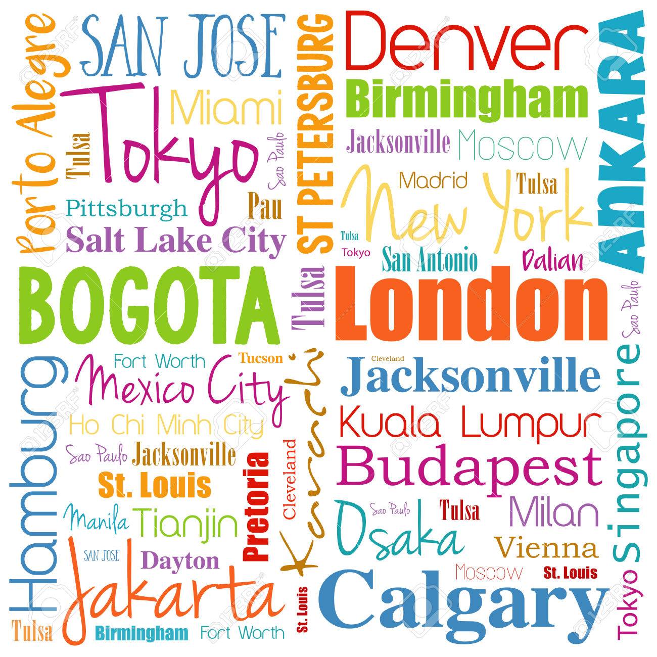 Cities In The World Word Cloud Collage Travel Destinations Concept Background Stock Vector Cities In The World Word Cloud Collage Travel Destinations Concept Background Stock Vector