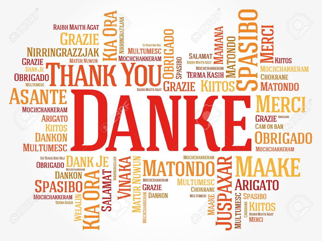 danke thank you in german word cloud background all languages