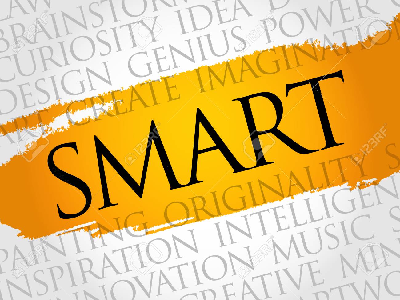 smart word cloud collage creative business concept background smart word