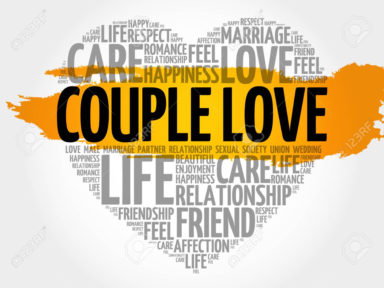 Couple Love Word Cloud Collage Heart Concept Background Stock Vector Couple Love Word Cloud Collage Heart Concept Background Stock Vector