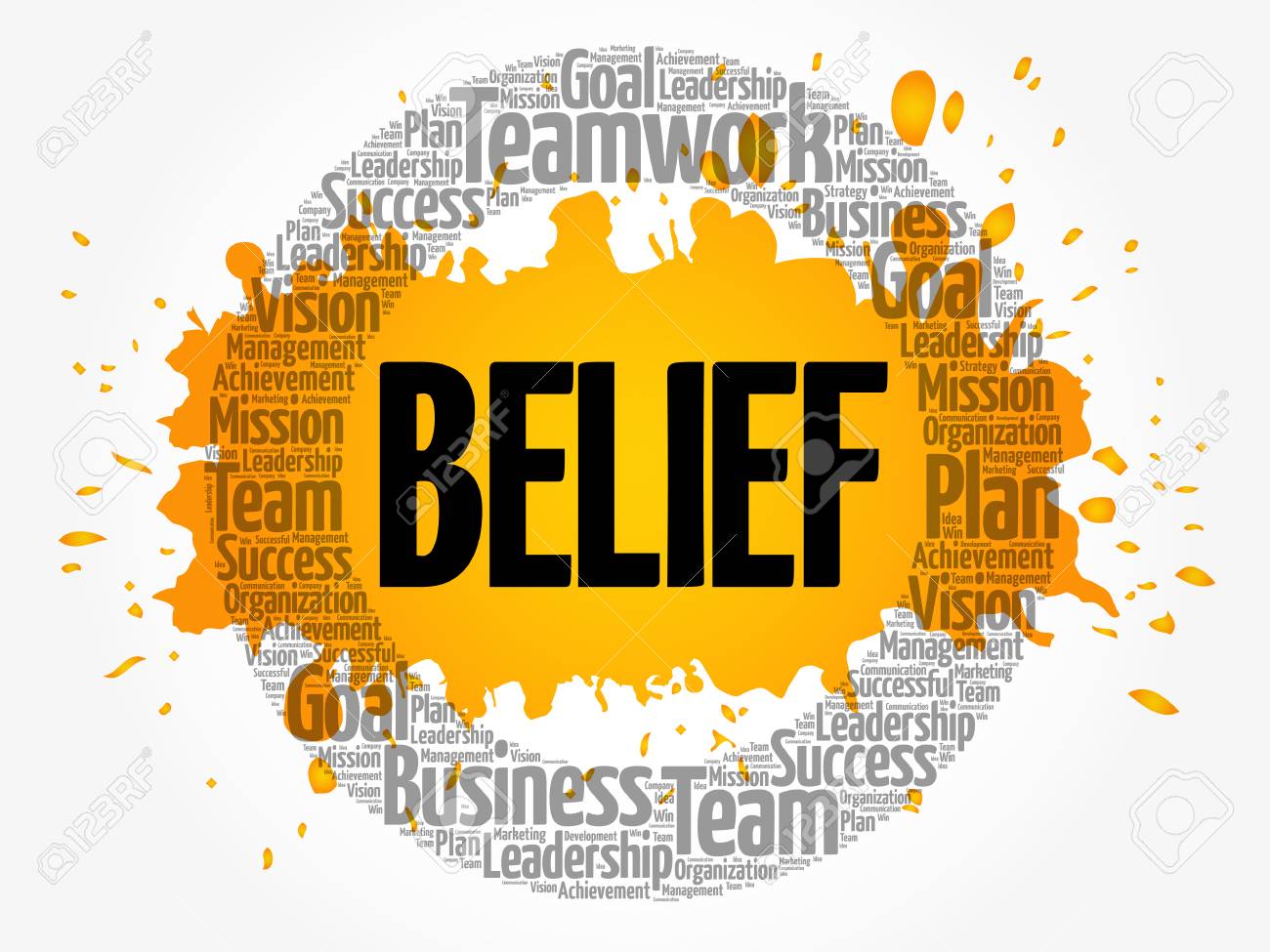信念の言葉クラウド コラージュ ビジネス コンセプトの背景のイラスト素材 ベクタ Image