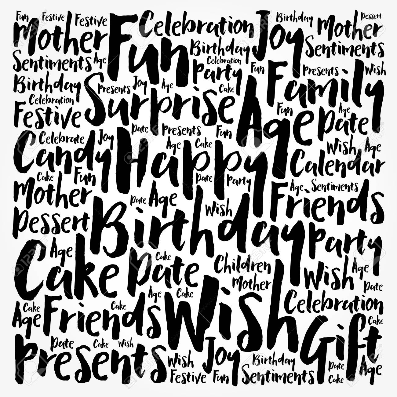 happy birthday word cloud collage with numbers holiday concept happy birthday pic collage
