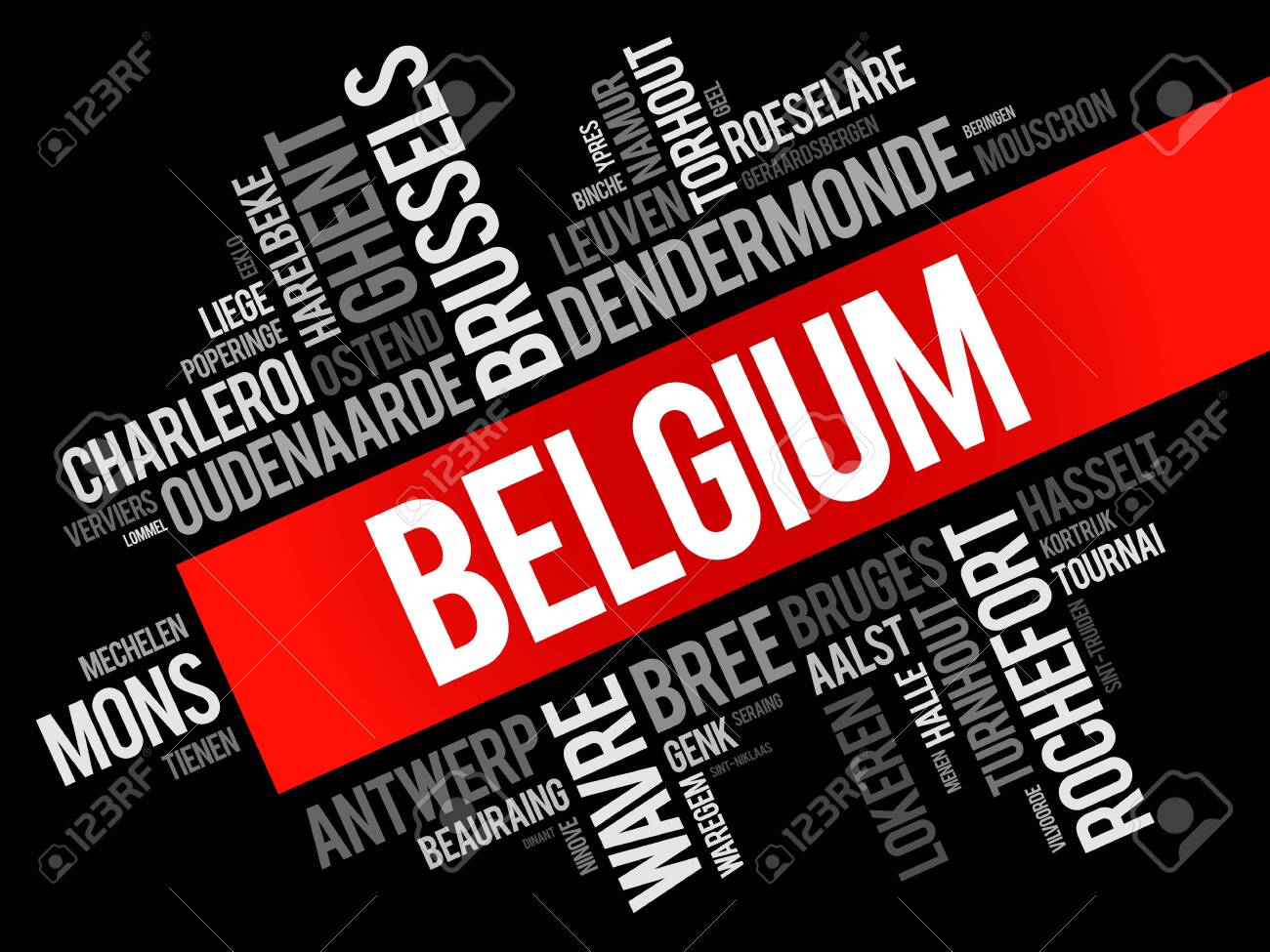 List Of Cities And Towns In Belgium Word Cloud Collage Business Royalty Free Cliparts Vectors And Stock Illustration Image 124400442