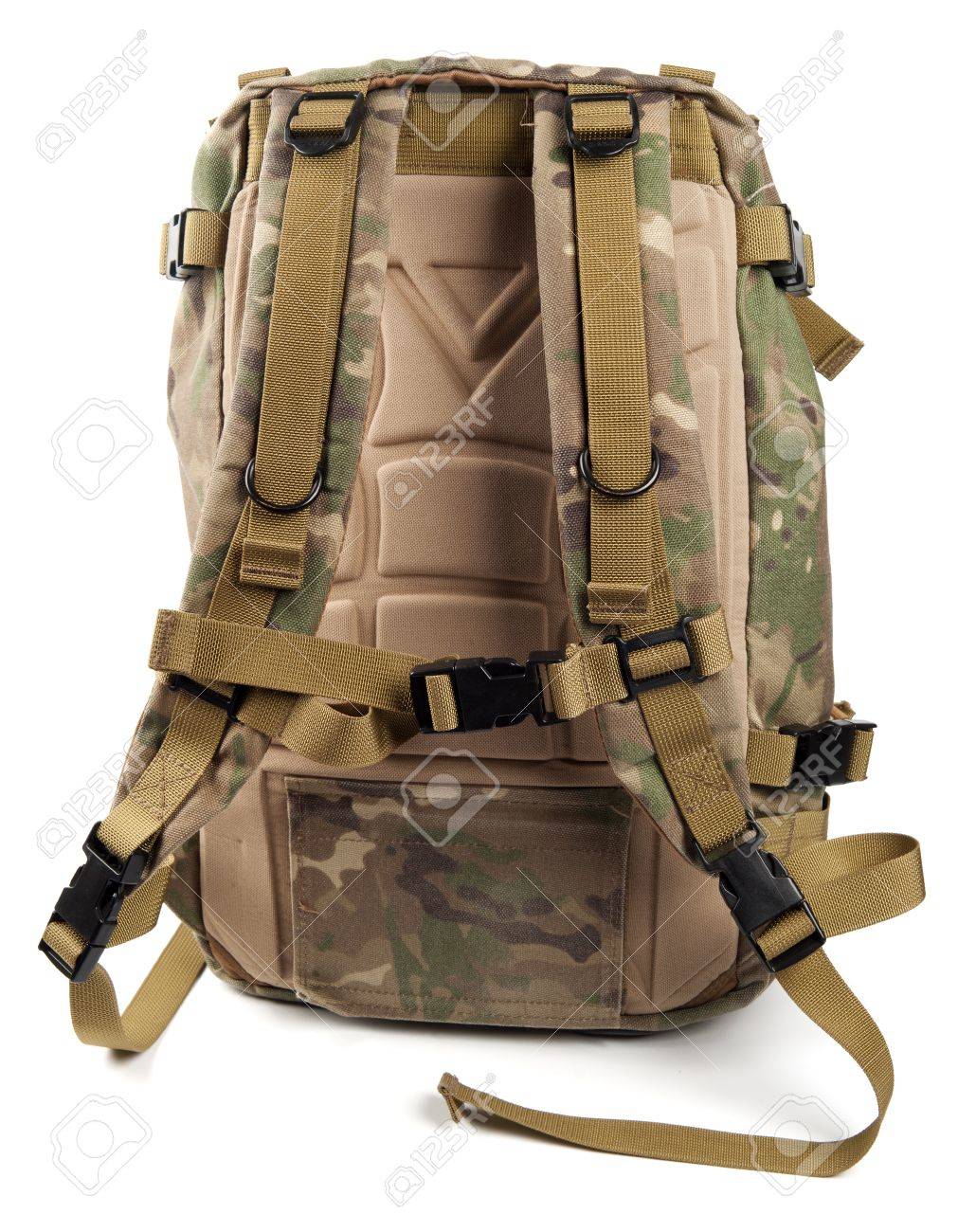 Military camouflage backpack isolated on white - 10027878 Military camouflage backpack isolated on white - 10027878