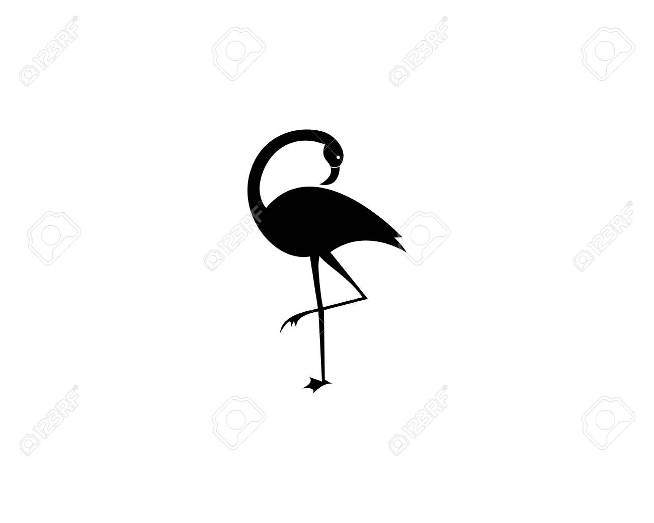 flamingo logo template vector icon illustration design royalty free