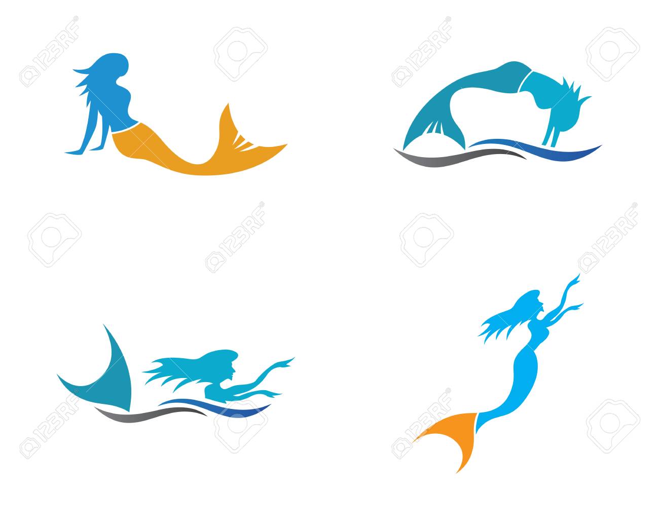 mermaid template illustration design