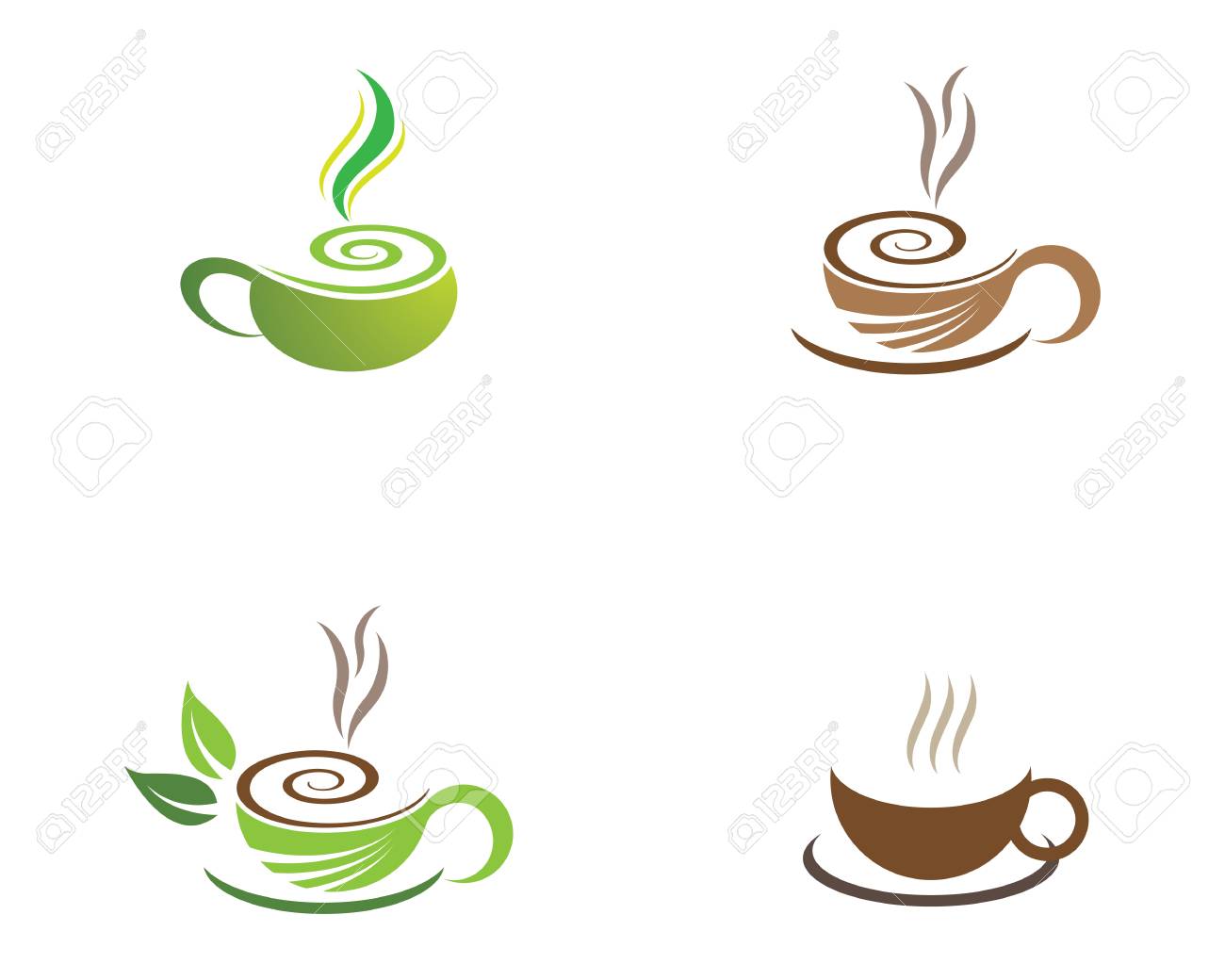 Tea Cup Logo Template Vector Icon Illustration Design Royalty Free
