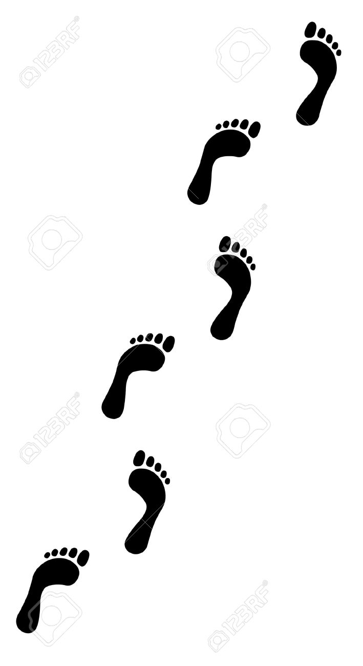 footprints walking away and up stock photo picture and royalty free