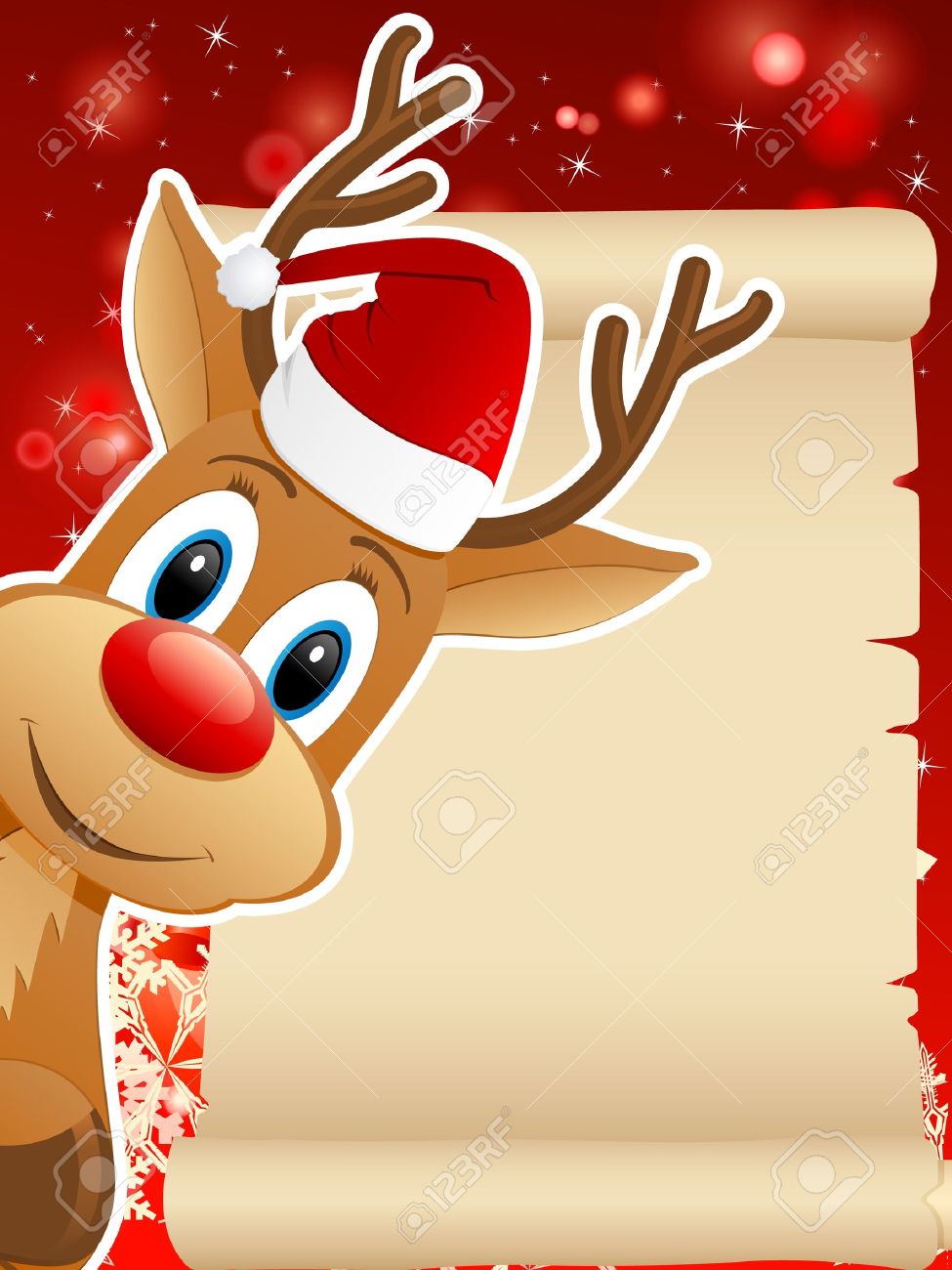 reindeer with santa hat and christmas background vector illustration stock vector 16599771 - Reindeer With Santa reindeer with santa hat and christmas background vector illustration stock vector 16599771 - Reindeer With Santa