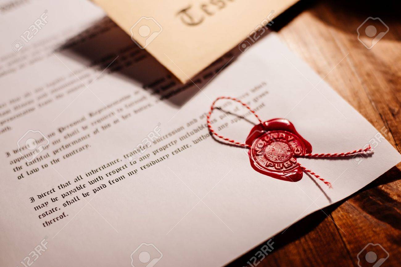 Notary public wax stamp - seal on notarized document - 63677834 Notary public wax stamp - seal on notarized document - 63677834
