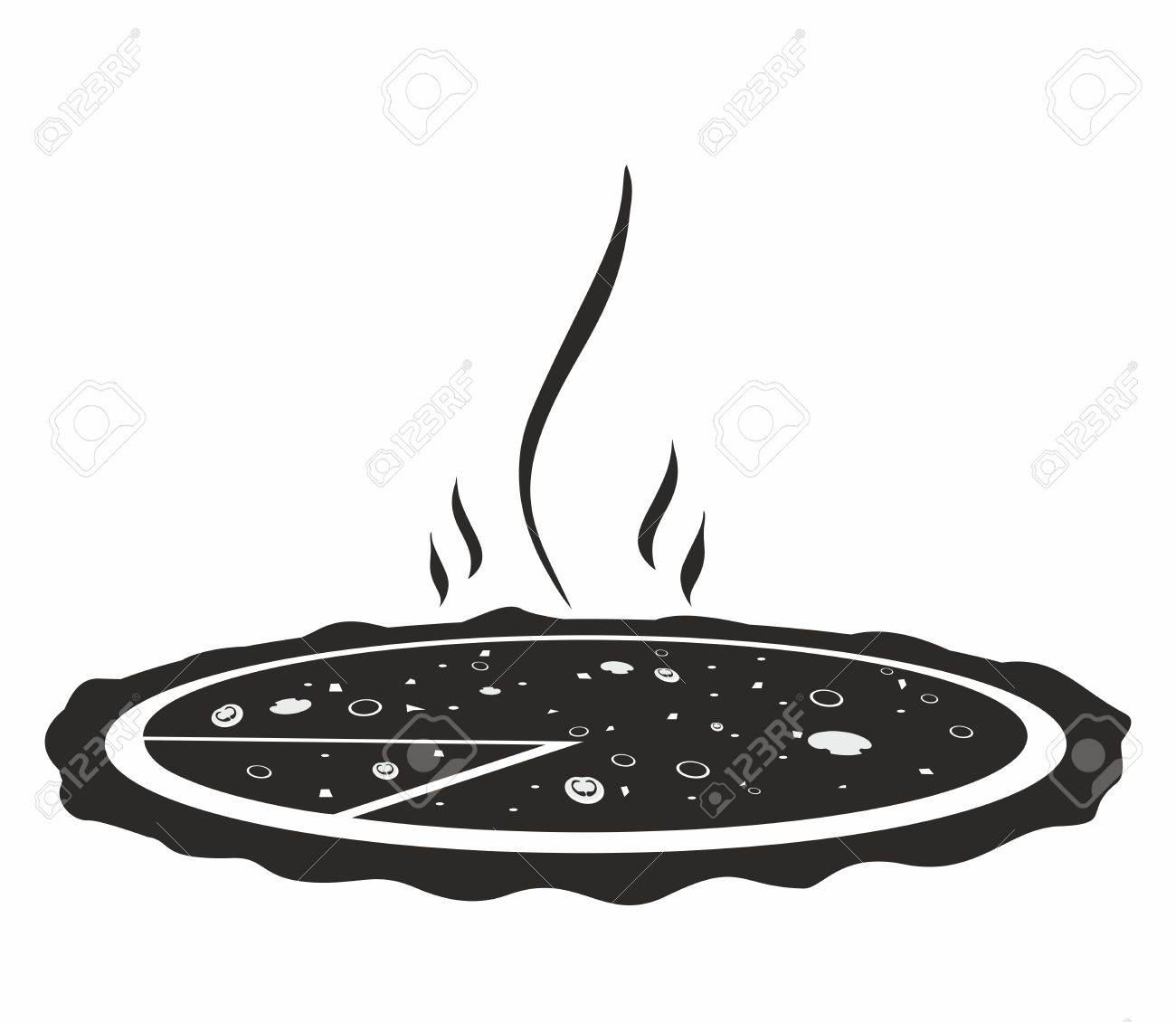 黒と白のピザのイラストのイラスト素材 ベクタ Image 31212377