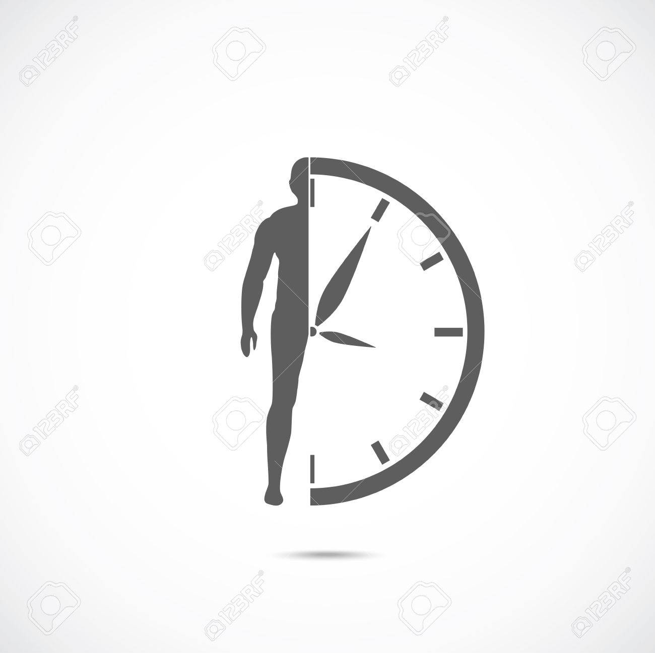 Humano SímboloSilueta Y Reloj El Concepto Abstracto mwn8N0